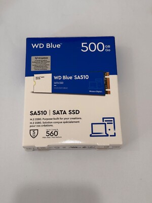 Open Box WDS500G3B0B WD Blue SA510 500GB Solid State Drive M.2 2280 Internal