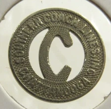 1948 Southern Coach Lines Inc. Chattanooga, TN Transit Bus Token - Tennessee