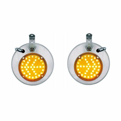 Fortpro 8 1/2'' Convex Mirror Stainless Steel with LED Turn Signal - Both Sides |