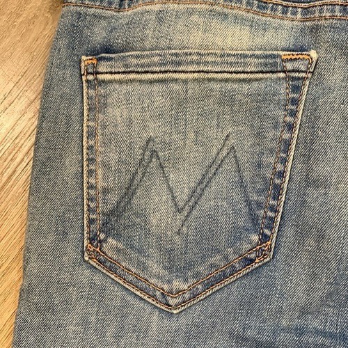Mother Looker Ankle Fray Hem Birds of Paradise Blue Skinny Stretch Jeans size 25 - Picture 5 of 15