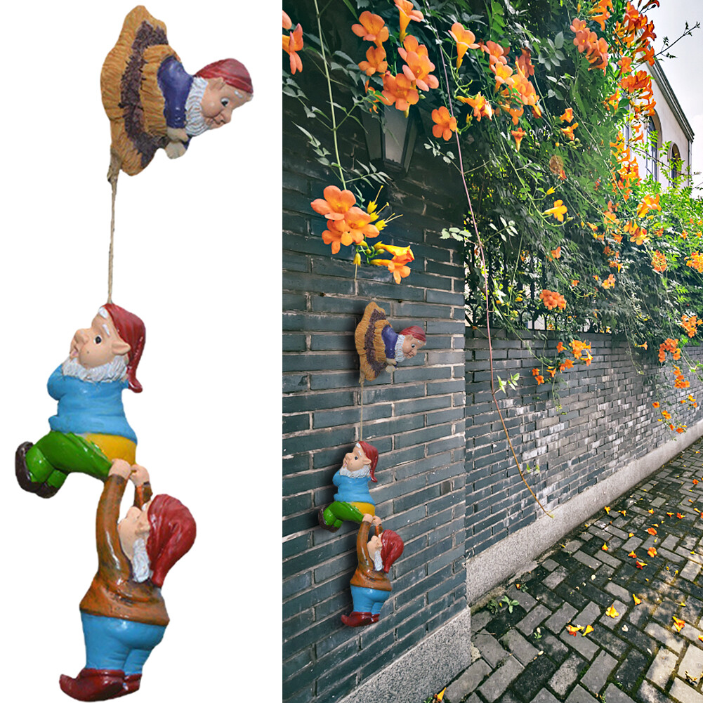 Kletter-Zwerg Aus Kunstharz – Witzige Baumdekoration Für Garten & Hof, Wasserfest, 15,3 X 11 Cm