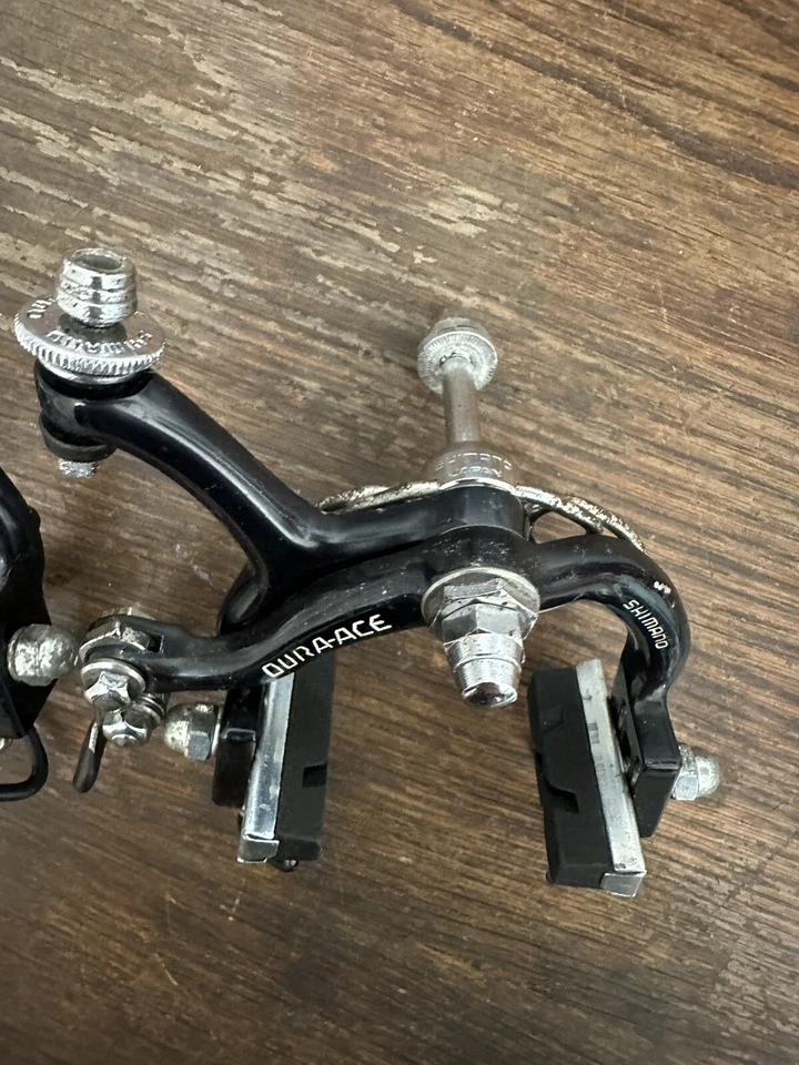 RARE vintage Shimano Dura-Ace First Gen Road Brake Caliper Set F/R Black 1977 - image 4 of 4