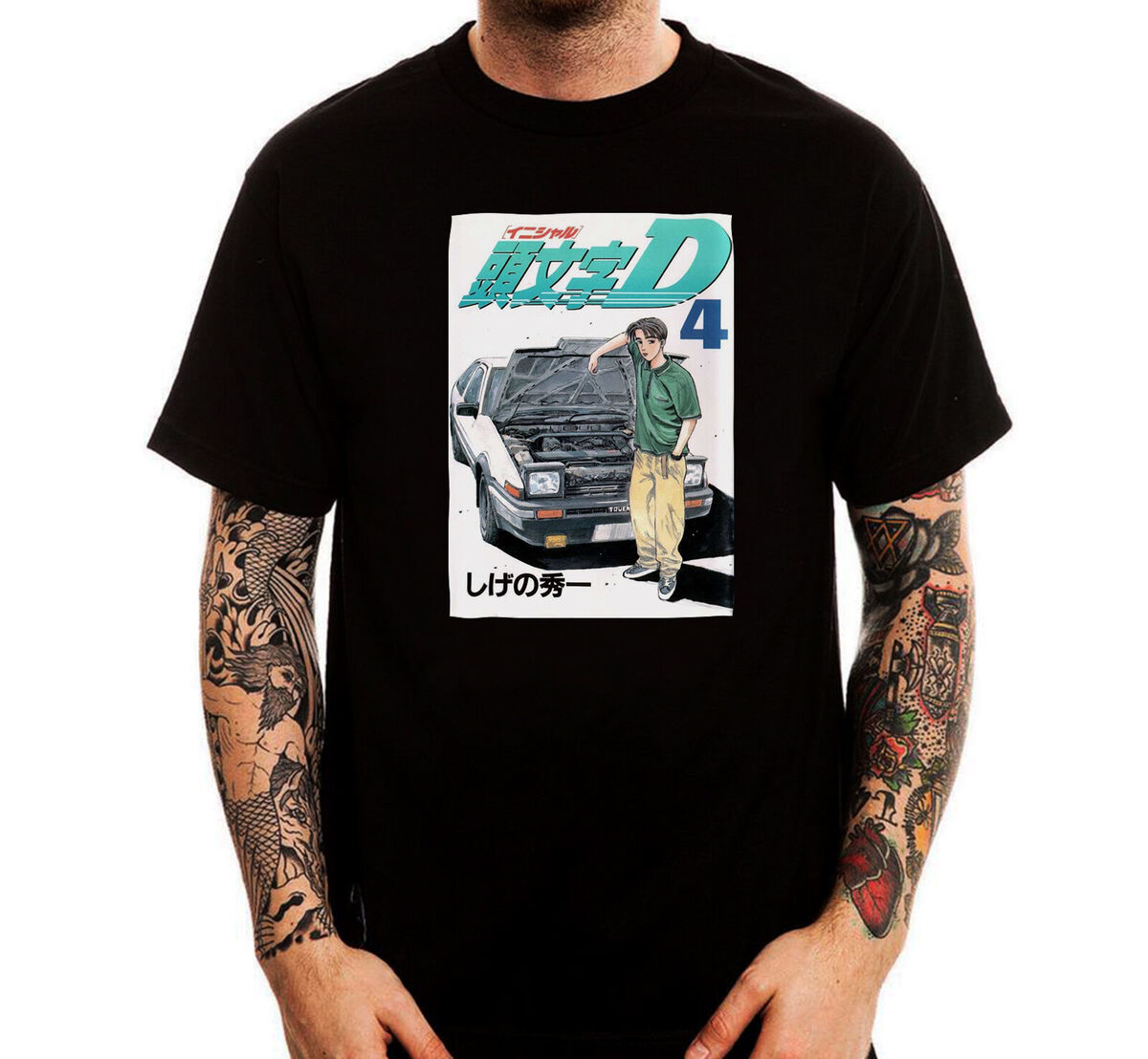 Initial D Anime Manga Cover Car Japanese T shirt