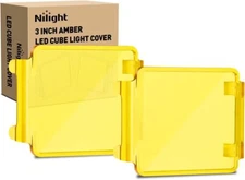 Nilight 3inch Cube Light Pod Cover 2PCS Amber Protective Covers for Square Light