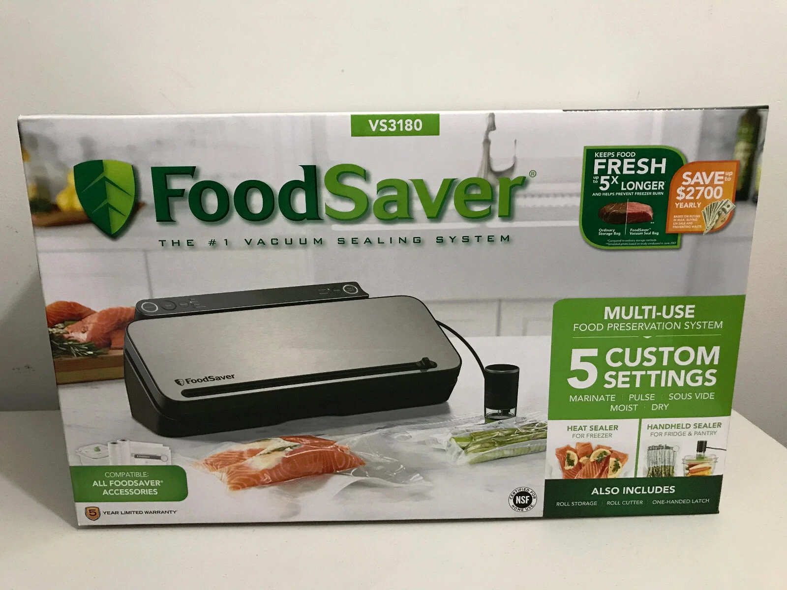 FoodSaver VS3180 Multi-Use Vacuum Sealer Food Saver Preservation System Bundle N