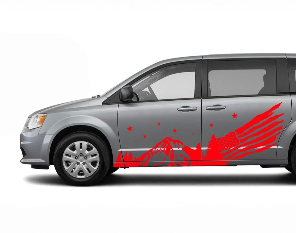 Mountain US Flag Calcomanía Pegatina Gráficos Kit para Dodge Grand Caravan SE SXT Vinilo Foto 4 de 4