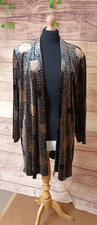 REDUCED Designer Kirsten Krog Leopard Print Velvet Loose Jacket UK 18-20. 1980's