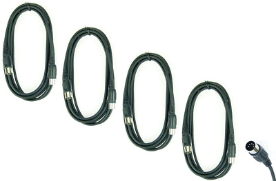 4 x 3 m Audiokabel MIDI DIN Kabel 5-polig 5-Pin Synthesizer Keyboard Midikabel