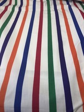 Tela a Rayas Blancas Años 80 Tonos Joya 9 Yardas Caramelo Rayas Barbero Polycotto F32 De Colección