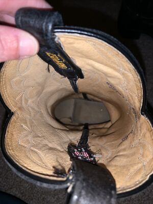 DAN POST-MEN’S BLACK BROWN 2tone ELK LEATHER COWBOY/WESTERN BOOTS-9D Style 6550 DAN POST-MEN main image 2