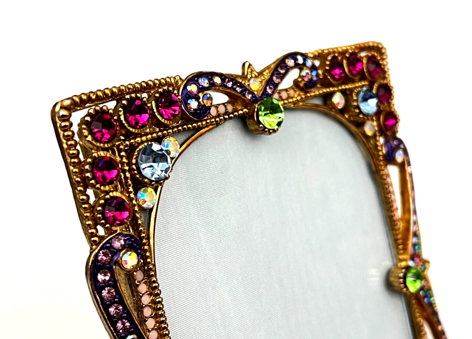 Exquisite Gold Gilt Sparky Rhinestones Open Work Metal Easel Photo ...