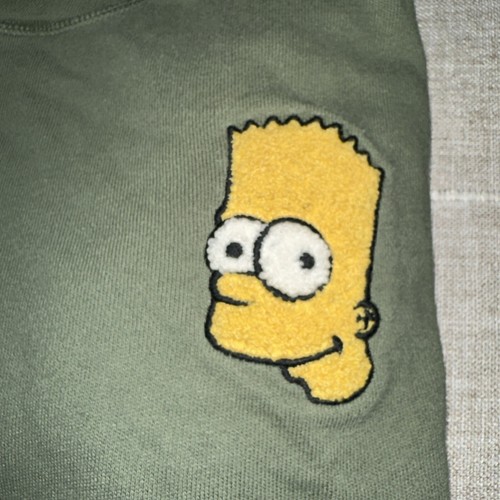 Pop Sugar x Old Navy Bart Simpson Pullover Hoodie Boy L 10/12 Green Long Sleeve - Picture 4 of 6