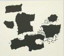 HANS ORLOWSKI mounted ltd ed original woodcut 12 x 10” 1961 cracks in wall DP018