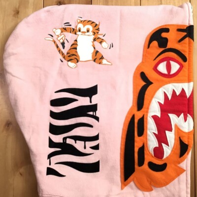 Vintage BAPE Frankentag Tiger full zip hoodie pink A Bathing Ape