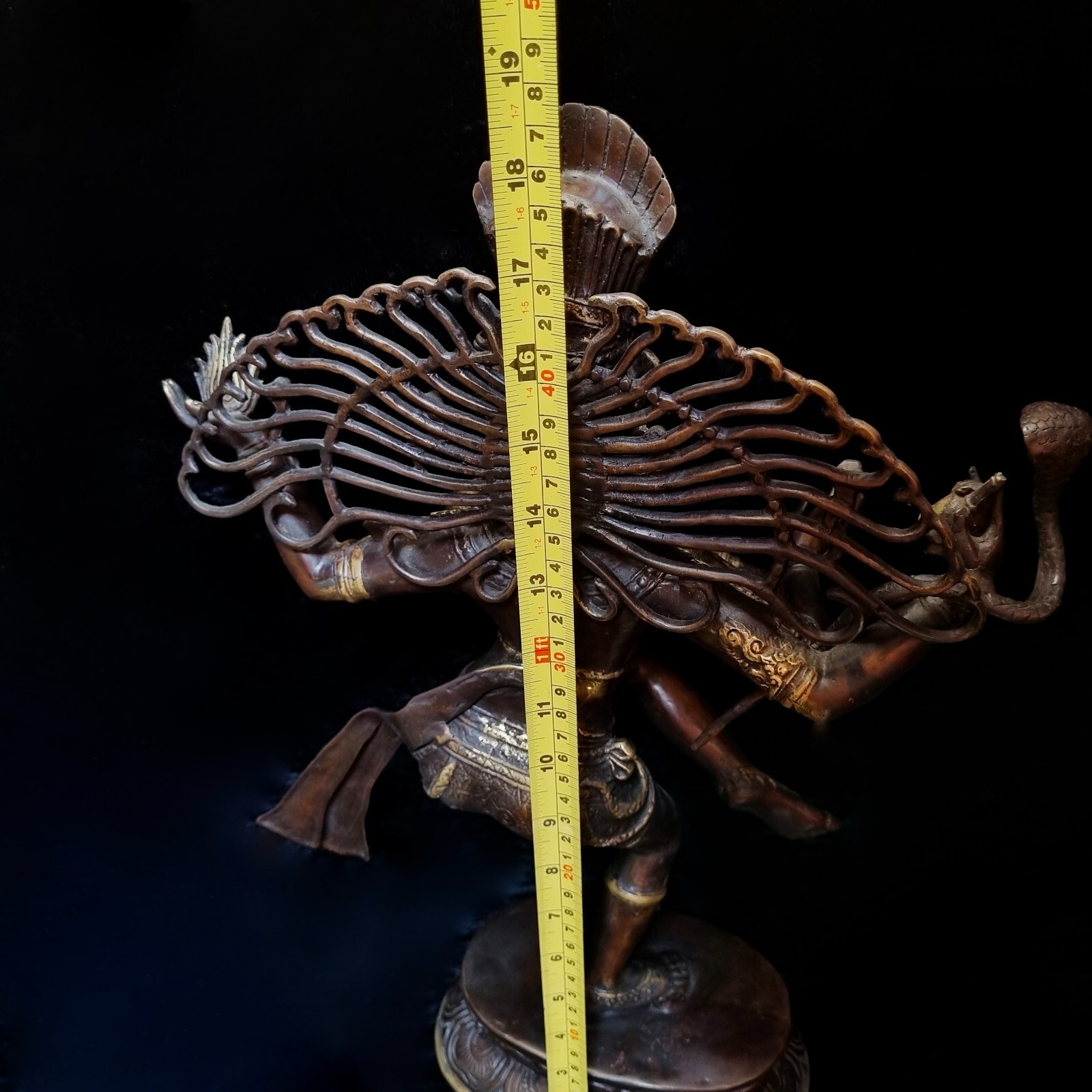 18" Shiva Nataraja Bronze Statue Hindu God Dancing Sculpture Altar Decor Art