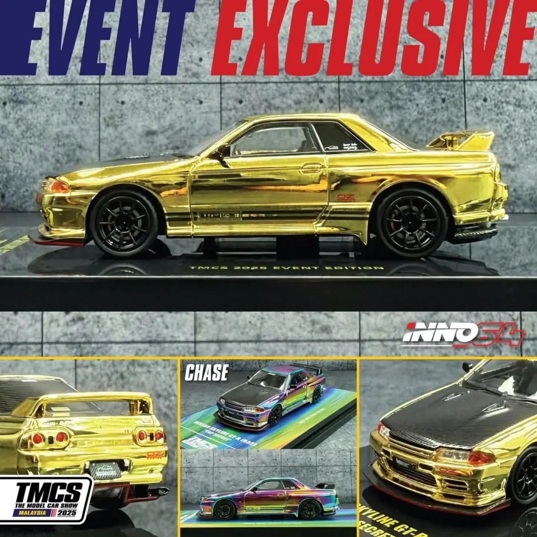 inno64 イノモデル イベント限定品 ゴールド R32トップシクレ INNO64 NISSAN SKYLINE GT-R R32 TOP SECRET PANDEM RX7 F3CS
