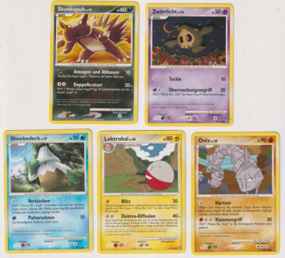 5 x Pokemon Karten Card Game D&P Sturmtief Nr.  37, 60, 69, 74, 76