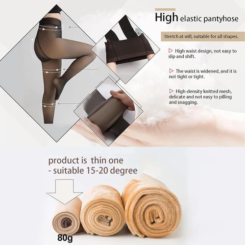 Medias de cintura alta Mujeres Pantys translúcidos falsos Medias térmicas - Bild 10 von 23