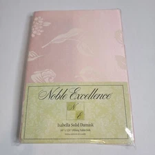 New Noble Excellence Isabella Solid Damask Tablecloth 60” X 120” Oblong Pink