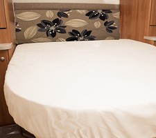 Swift Challenger 580 Caravan Fitted Sheet - Ivory, White, Walnut Whip 004