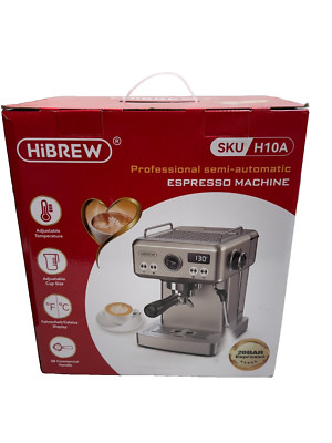 HiBREW H10A Screen Carrier Machine Coffee Machine 20bar Machine Espresso 1,8L US
