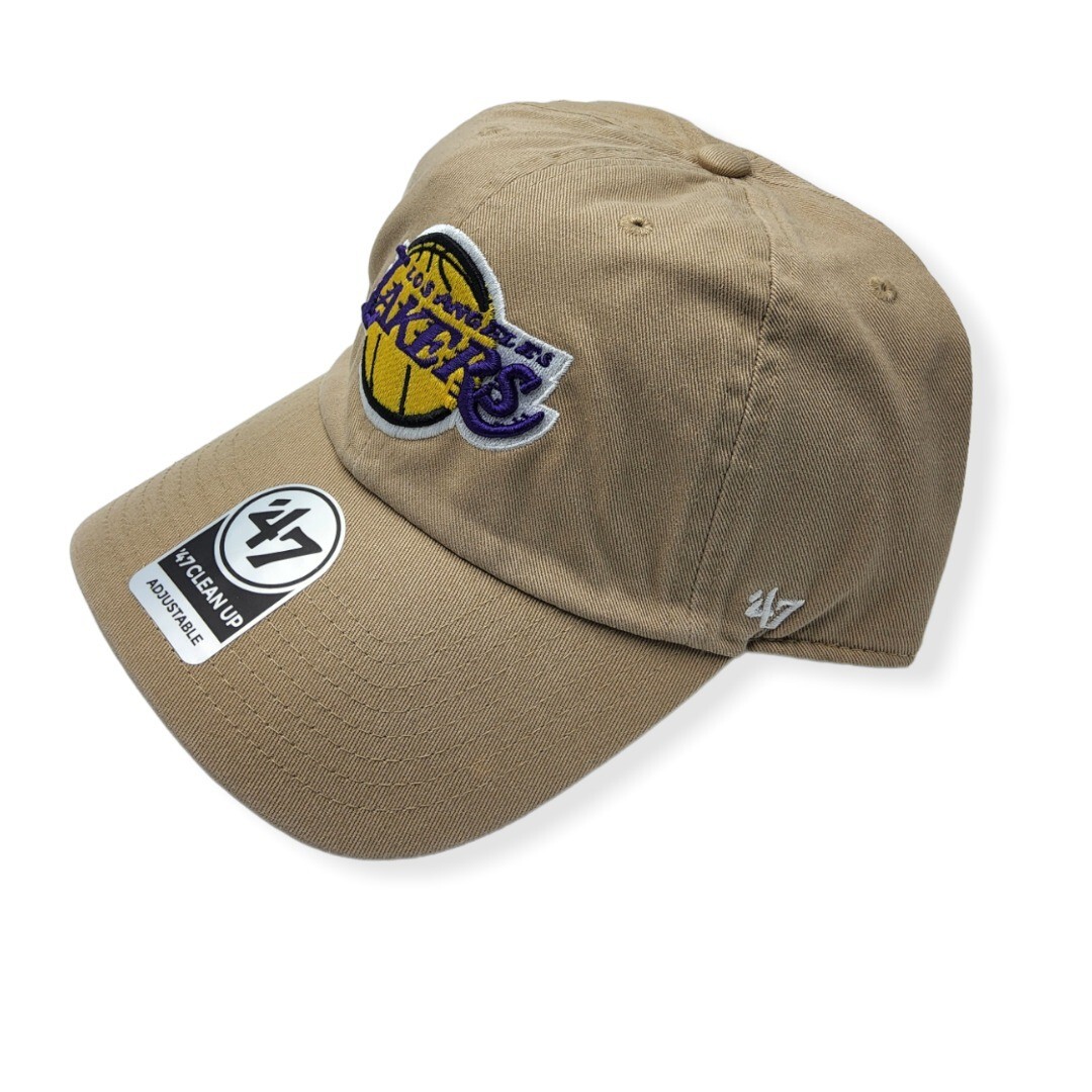'47 Los Angeles Lakers Clean Up Khaki Adjustable Strap Hat Cap