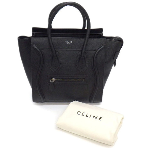 CELINE Luggage Micro Handbag Black Leather 167793LUG.38NO Dust Bag Included