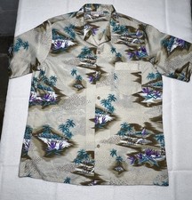 Vintage West Trends Hawaiian Shirt Button Down Size Large USA Made Resortwear