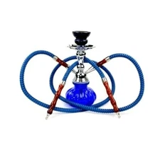 Arabian Hookah Glass Bong Smoking Hookah Water DUAL Pipe Heavy Tobacco Coal Pump
