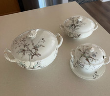 GREAT GIFT-Limoges-Porcelain Serving Set of 3- Soup, Veggie and Gravy bowls-MINT
