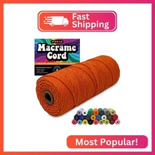 3mm Macrame Cord, 100 Cotton Colored Rope, Thick Natural Craft String for Yarn