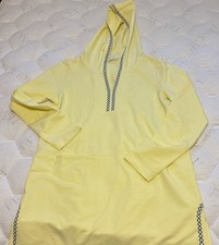 J. Jill Yellow Top/Hoodie W Geometric Embroidery Size XS 3/4 length sleeves