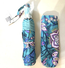 Vera Bradley Automatic Open/Close Umbrella Peacock Garden Floral Print NWT