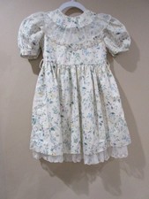 Vtg. 1980's "Comin Thing" Child's Girls Dress Sz 5 Ivory Floral with Lace USA