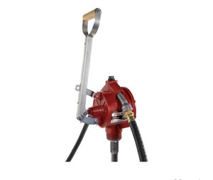 Fill-Rite FR152 Piston Hand Pump with Hose & Nozzle Spout, Red
