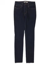LEVI'S Womens 721 High Rise Skinny Jeans W27 L32  Navy Blue Cotton AY06
