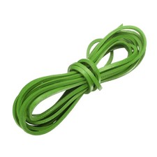 Flat Leather Cord, 3.3 Yard 3mm Leather String Strips for DIY Crafts Grass Green