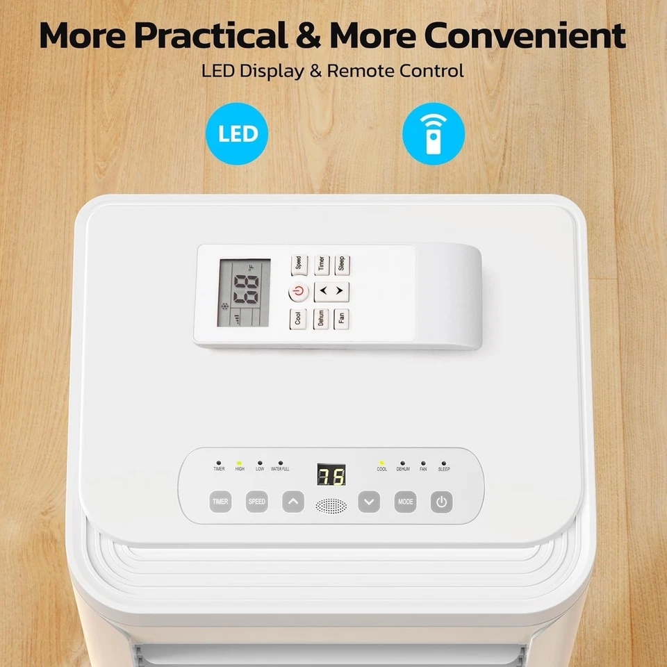 10,000 BTU Portable Air Conditioner, 4-in-1 AC Unit w/ Dehumidifier Fan - Image 2 of 4