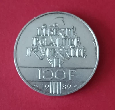 100 francs argent de 1989 "droits de l'homme" - Photo 1/2
