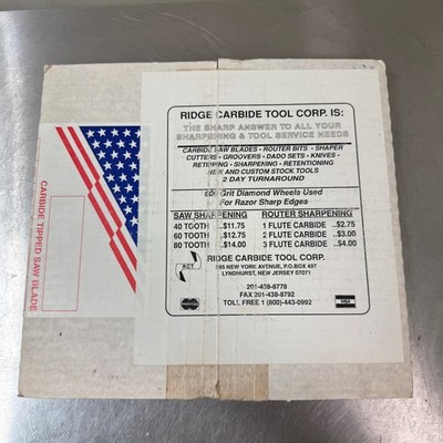 RIDGE CARBIDE TOOL Super Saw RS 1000 RCT 8'' Saw Blade USA