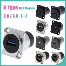 Panel Mount D Type USB Module 2.0/3.0 Female to Female Connector Jack Socket