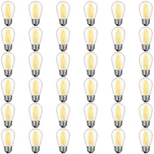 36 Pack S14 LED Bulbs for Outdoor String Lights, Shatterproof Replacement Edi...