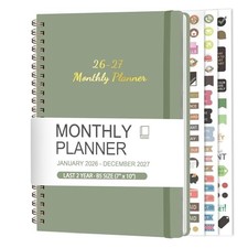Monthly Planner 2026-2027, 2 Year Calendar 2026-2027 Jan 2026 - Dec A-Green