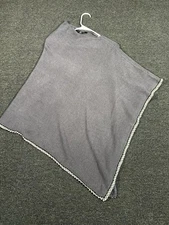 Ming Wang Poncho Cape Sweater Women’s One Size Gray Beaded Sequined Preppy