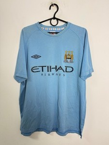 Maillot De Foot Manchester City Domicile 2011/2013 Taille M - Umbro Officiel Gris, Occasion