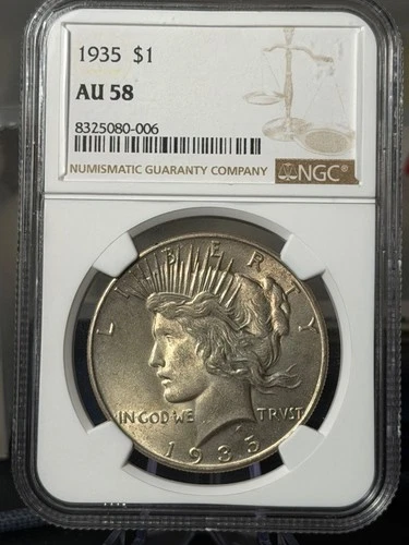 1935 Peace Dollar NGC AU58
