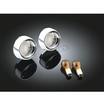 Kuryakyn Deep Dish Bezels with Smoke Lenses and Amber Bulbs - 2270