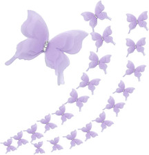 Organze Handmade 3D Butterfly Decorations, Multi-Use Back Buckle Ornaments for C