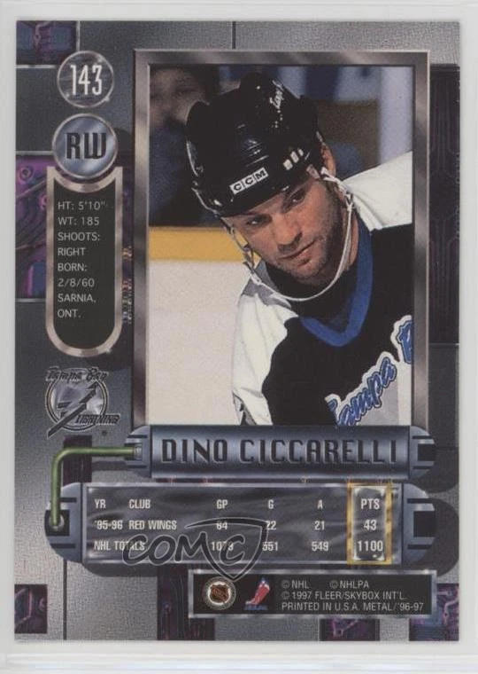 1996-97 Fleer Metal Universe Dino Ciccarelli #143 HOF - Image 2 of 2