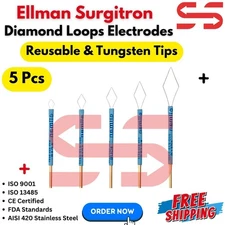 Ellman Surgitron Diamond loop Electrodes 5 Pcs Set Reusable-Tungsten Tips New CE